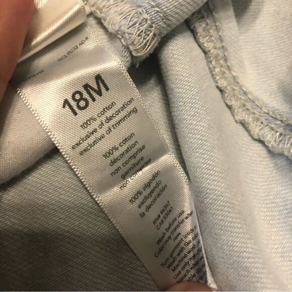 OSHKOSH blue denim jeans overalls shorts kids 18 months - Picture 5 of 7